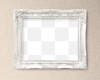 Vintage white frame  png mockup, transparent design