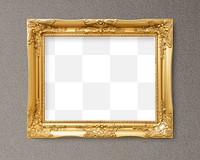 Gold premium frame  png mockup, transparent design