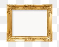 Png gold premium frame sticker, transparent background