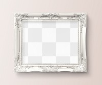 Luxurious baroque frame  png mockup, transparent design