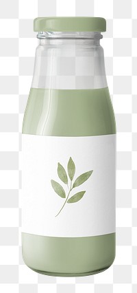 Matcha milk bottle png sticker, transparent background