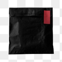 Black paper bag png sticker, transparent background