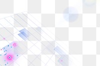 Technology border png with grid pattern and flare