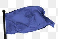 Waving blue flag png sticker, transparent background