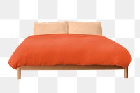 Large bed png sticker, transparent background