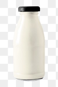 Milk bottle png sticker, transparent background