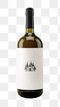 White wine bottle png sticker, transparent background