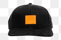 Black baseball cap png sticker, transparent background