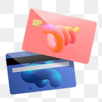 Abstract credit card png sticker, transparent background