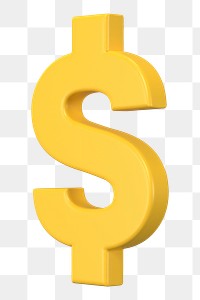 US dollar png sign clipart, money currency exchange 3D on transparent background