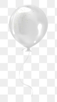 Silver balloon png sticker, transparent background