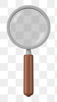 3D png magnifying glass sticker, science education graphic