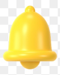 3D bell png clipart, notification symbol for social media