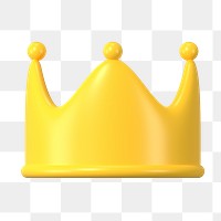 3D crown png marketing clipart, ranking symbol on transparent background