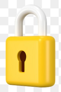 3D lock png clipart, data security graphic on transparent background