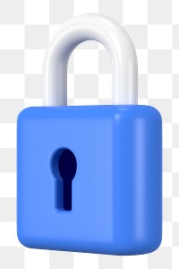 3D lock png clipart, data security graphic on transparent background