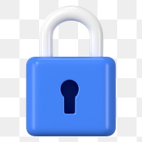 3D lock png clipart, data security graphic on transparent background