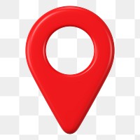 3D location pin png sticker, map symbol on transparent background