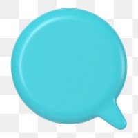 3D speech bubble png badge, circle shape on transparent background