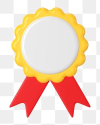 3D medal png sticker, gold prize for 1st place on transparent background