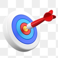 3D bullseye png sticker, business accomplishment graphic on transparent background