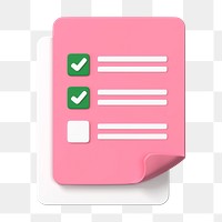 Checklist png 3D clipart, business prioritization illustration