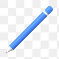 Blue pen png clipart, 3D stationery illustration