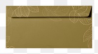 Green botanical envelope  png sticker, transparent background