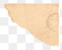 Vintage ripped paper png sticker, transparent background