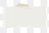 Taped paper note png sticker, transparent background