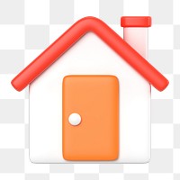 House, home screen png icon sticker, 3D rendering, transparent background