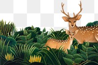 Deer wildlife png border sticker, transparent background