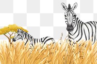 Cute zebra png border sticker, transparent background