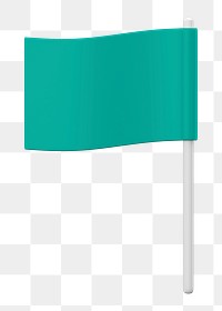 Green flag png mockup, transparent background