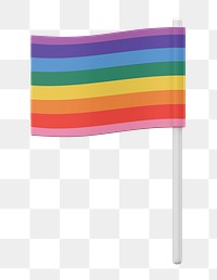 LGBT flag 3D png sticker, transparent background