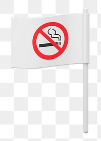 No smoking flag 3D png sticker, transparent background