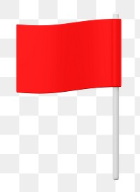 Red flag png mockup, transparent background