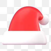 Santa hat 3D png sticker, transparent background