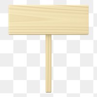 Wood sign 3D png sticker, transparent background