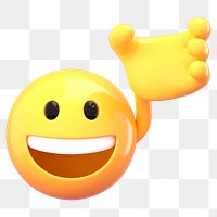 Emoji with hand png sticker, 3D rendering transparent background