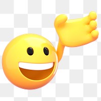 Png emoji with hand sticker, 3D rendering transparent background