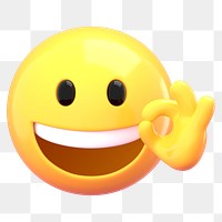 OK emoji  png sticker, 3D rendering transparent background