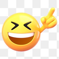 Emoji pointing finger  png sticker, 3D rendering transparent background