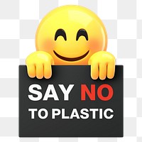 Png no plastic sign sticker,  3D emoji, transparent background