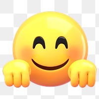 Smiley emoji  png sticker, 3D rendering transparent background