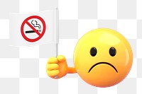 No smoking flag png sticker, 3D emoticon transparent background