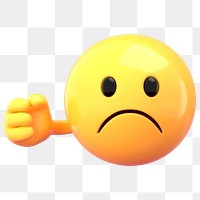 Upset emoji  png sticker, 3D rendering transparent background