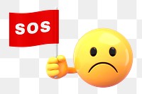 Sos flag png sticker, 3D emoji transparent background