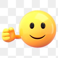 Slightly smile emoji  png sticker, 3D rendering transparent background