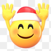 Emoji Santa png Christmas sticker, transparent background